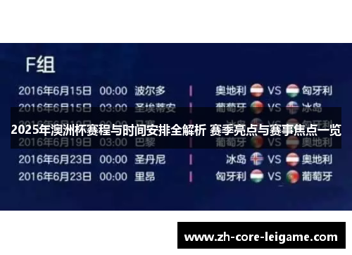 2025年澳洲杯赛程与时间安排全解析 赛季亮点与赛事焦点一览